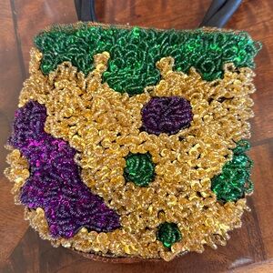 MARDI GRAS ladies beaded vintage small bag very good condition